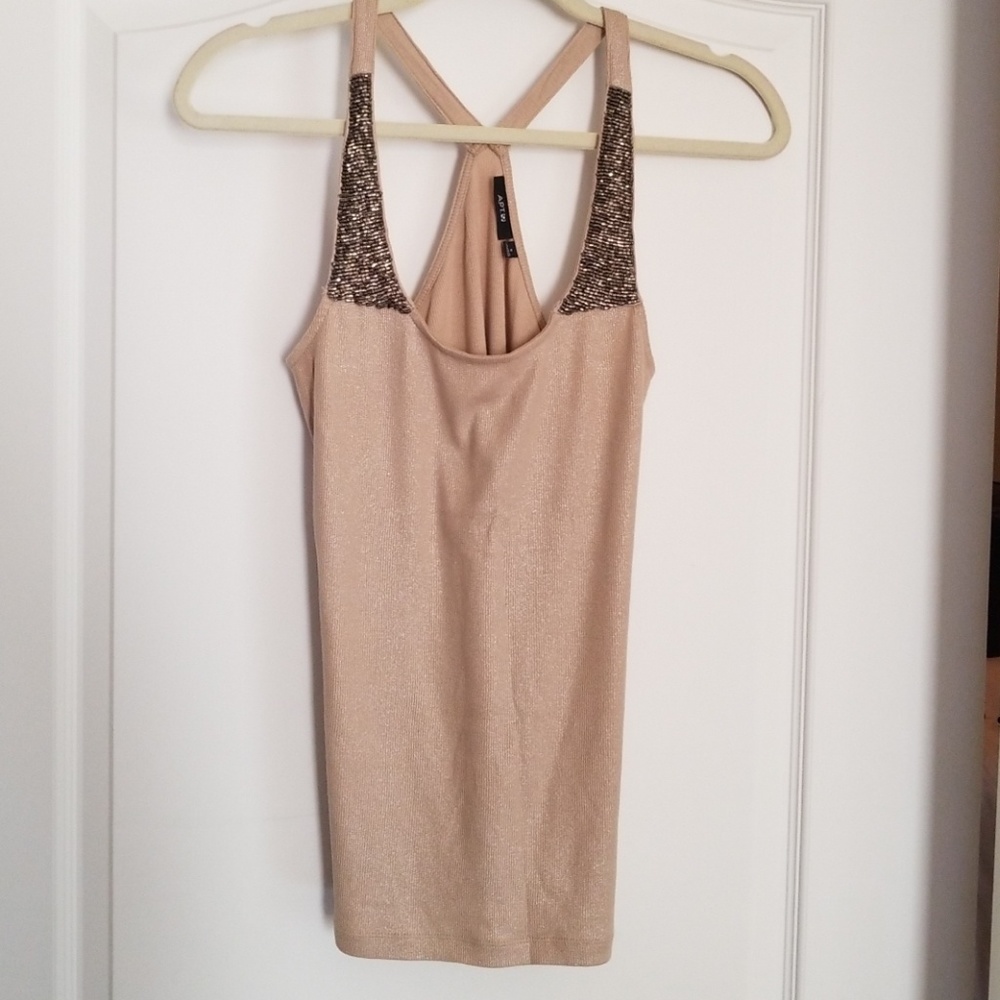 Silver tan stretch tank